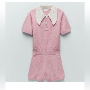 Zara knit romper, size Small super cute collar and buttons